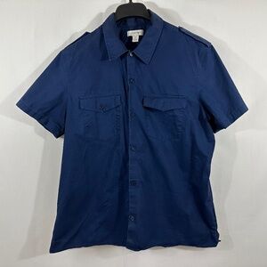 Calvin Klein Shirt Men's Short Sleeve Navy Blue Size XL